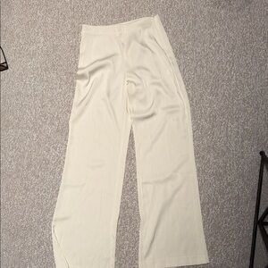 Zara satin pants Elegant Cream Women's Pants